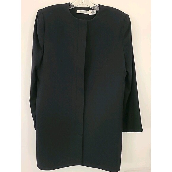 Vtg I.magnin Suit SIZE 8 Blazer & Skirt Black year round wool Career lined 2PC - Picture 2 of 13